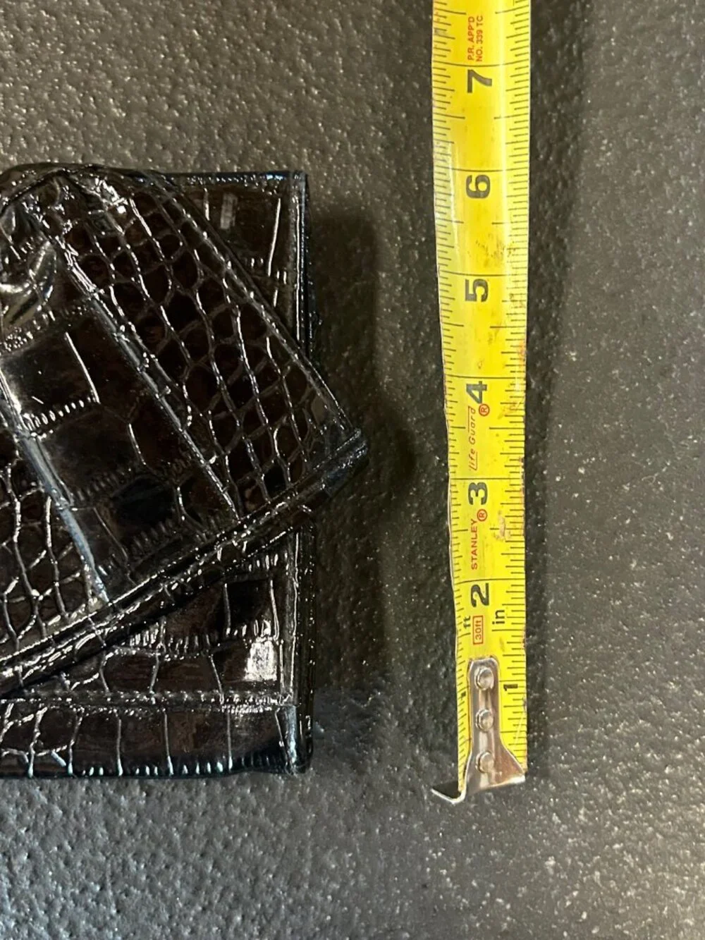 Giannini Black Croc-Embossed Faux Leather Clutch